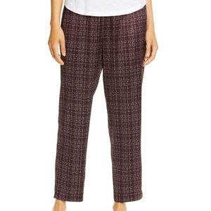 Eileen Fisher Plaid Tapered Silk Blend Pants Sze XL